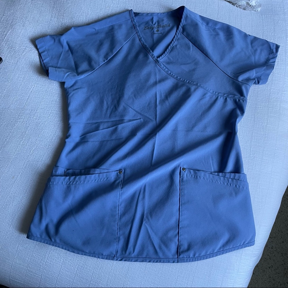 Easy Stretch Ceil Blue Scrub Top